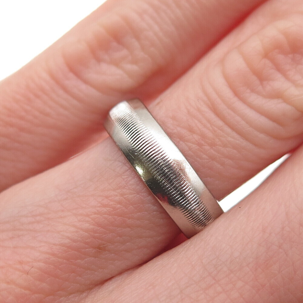 J.D. Schlang Co. 925 Sterling Silver Vintage Ribbed Wedding Band Ring Size 6